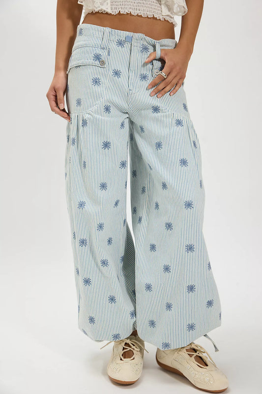 LOTUS EMBR RAILROAD PANTS