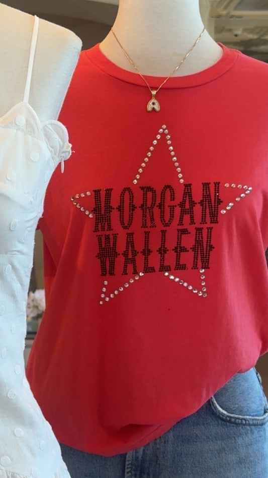 MORGAN WALLEN RHINESTONE STAR SOLO TEE