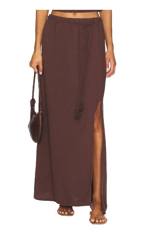 BELTED MAXI SKIRT