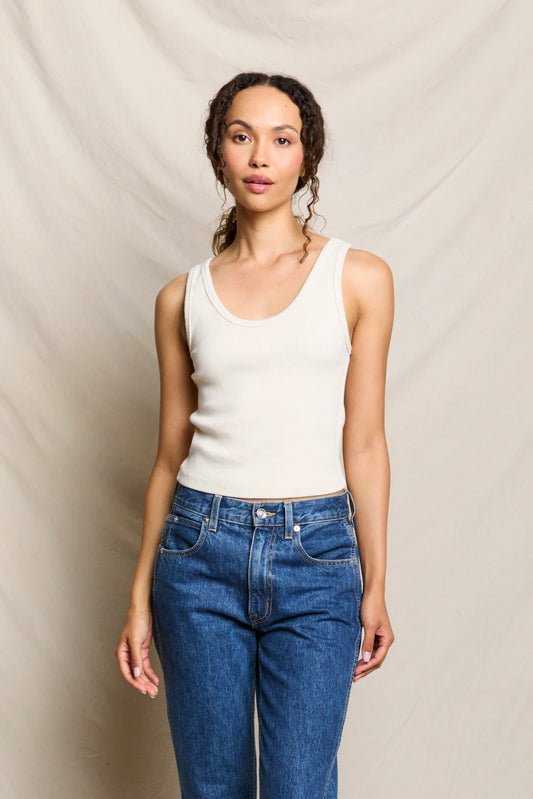 STRUCTURED RIB BRA FRIENDLY TANK