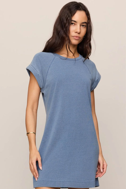 TATE JERSEY DENIM MINI DRESS