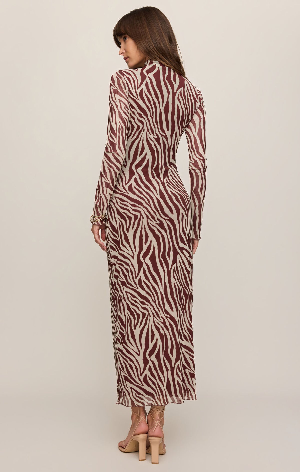 SEVILLA ZEBRA MESH MIDI DRESS