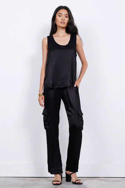 WIDE SILKY CARGO LONG PANT- AGNES