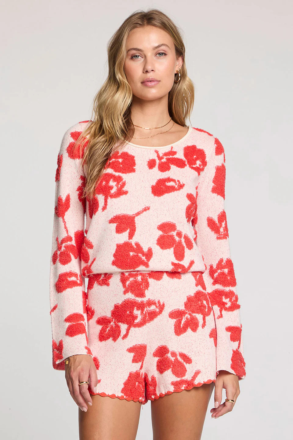 LONG SLEEVE SWEATER, RUBY