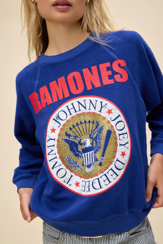 RAMONES OLD SEAL REVERSE RAGLAN CREW