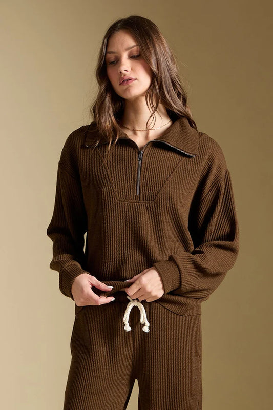 HALF ZIP SEAM PULLOVER