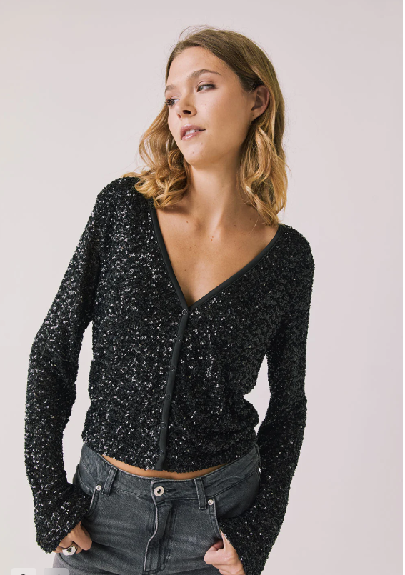 ALLOVER SEQUIN SPARROW L/S