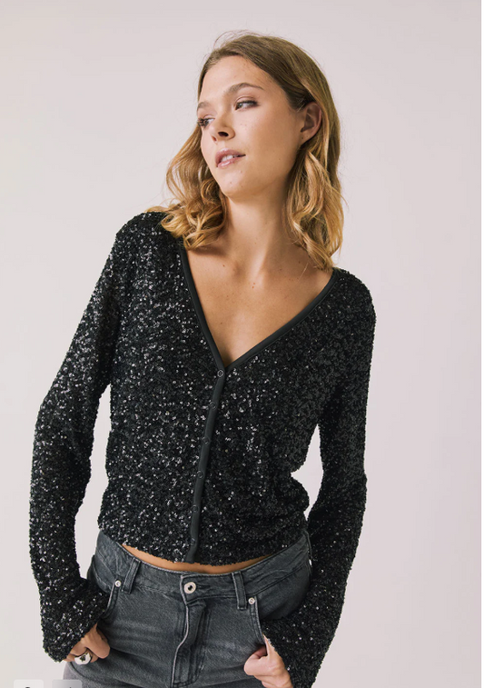 ALLOVER SEQUIN SPARROW L/S