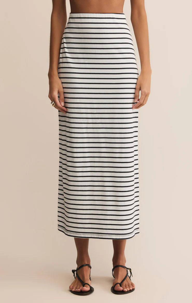 ANSLIE STRIPE MIDI SKIRT