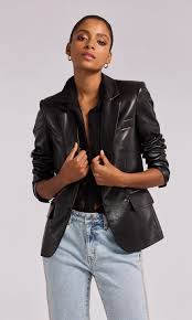 MILAN VEGAN LEATHER BLAZER