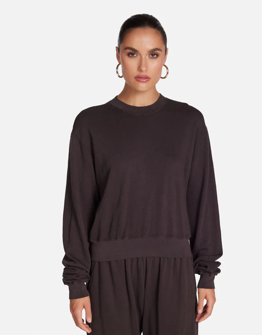EXON CROP CREW NECK SWEATER