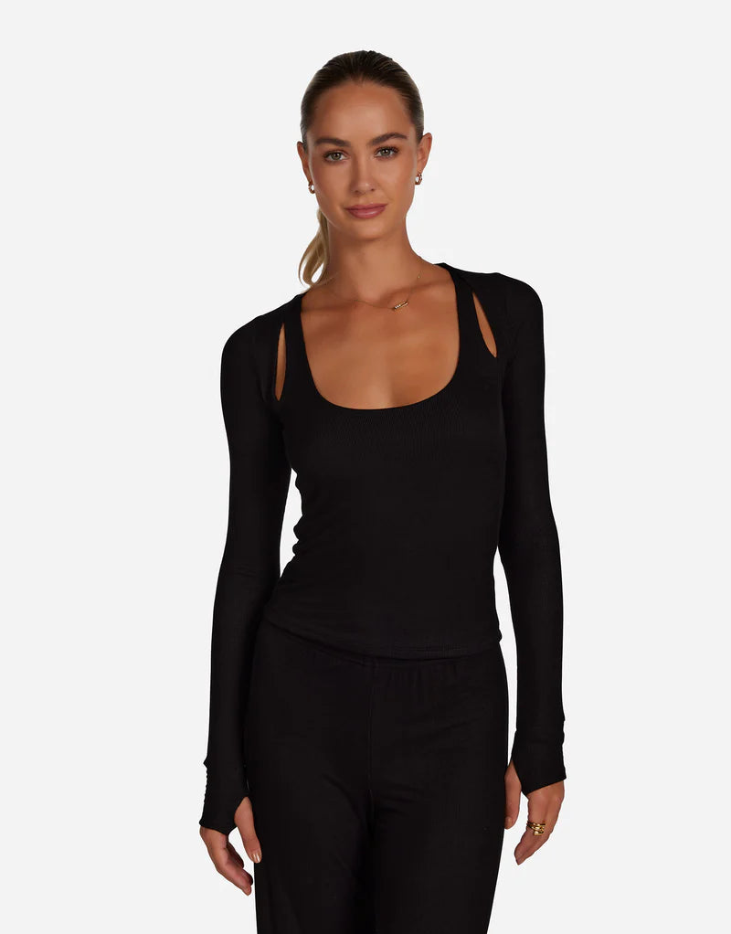 STANFIELD L/S FITTED SCOOP NECK W CUTOUTS