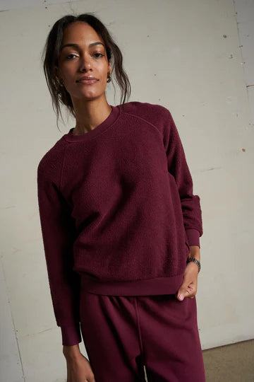 INSIDE OUT FLEECE L/S SHRUNKEN CREWNECK SWEATSHIRT